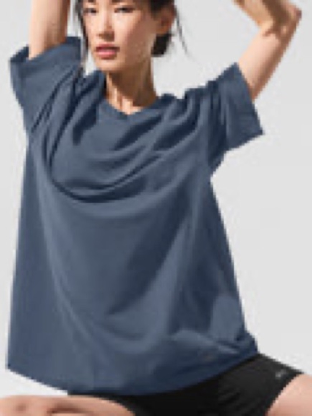 Alo Yoga Double Take Tee in Bluestone